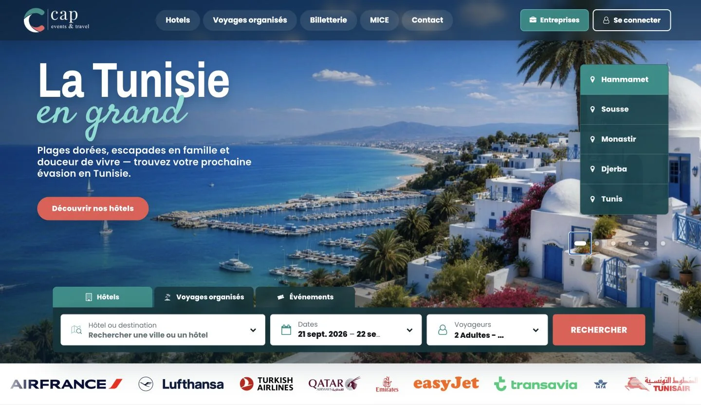 CAP Events & Travel — live platform